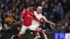 Manchester United’s Casemiro (left) and Tottenham Hotspur’s Richarlison battle for the ball during the Premier League match 