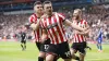 Jack Robinson celebrates putting Sheffield United ahead (Richard Sellers/PA)