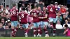 Jarrod Bowen celebrates with his West Ham team-mates after Harrison Reed’s own goal (Gareth Fuller/PA)