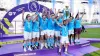 Manchester City players celebrate their Premier League title 