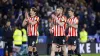 Sheffield United’s Sander Berge (left), Oli McBurnie and Chris Basham 