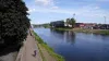 Steve Cooper runs along the Trent (Tim Goode/PA)