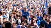 Stockport fans celebrate reaching the play-off final 