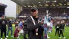 Burnley manager Vincent Kompany with the Sky Bet Championship trophy after the Sky Bet Championship match at Turf Moor, Burn