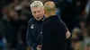 David Moyes congratulates Manchester City manager Pep Guardiola after another defeat (Martin Rickett/PA)