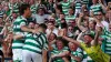 Celtic’s Jota (left) celebrates with the fans 