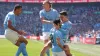 Manchester City’s Ilkay Gundogan celebrates his FA Cup final goal (Martin Rickett/PA)