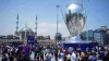 Fans gather in Taksim Square, central Istanbul, ahead of the Champions League final (James Manning/PA).