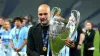 Manchester City manager Pep Guardiola with the UEFA Champions League trophy (Martin Rickett/PA)