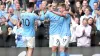 Erling Haaland, centre, Kevin De Bruyne, right, and Jack Grealish have been key to Manchester City’s attacking firepower (Ni