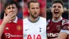 England internationals Harry Maguire, Harry Kane and Declan Rice, left to right, could be on the move this summer (PA)