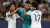 England goalkeeper James Trafford (centre) celebrates (Tamuna Kulumbegashvili/AP).