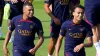 Kylian Mbappe, left, and his brother Ethan in training with Paris St Germain (Christophe Ena/AP)