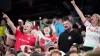 Wrexham fans cheer during the first half of the game against Manchester United in San Diego. (Gregory Bull, AP)