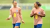 England defender Lucy Bronze (left) consoled Lauren James after the forward was shown a red card (Bradley Collyer/PA)