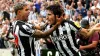 Sandro Tonali, right, opened the scoring on his Newcastle debut in the sparkling performance (Owen Humphreys/PA)