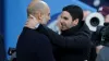 Manchester City manager Pep Guardiola (left) and Arsenal boss Mikel Arteta will see their sides go head to head again in Sun