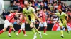 Will Keane celebrates Preston’s equaliser at Bristol City (Bradley Collyer/PA)