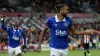 Everton’s Dominic Calvert-Lewin celebrates the third goal in the win at Brentford (Nigel French/PA)