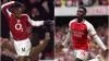 Eddie Nketiah, right, was inspired by Thierry Henry in his early days at Arsenal (Rebecca Naden/Adam Davy/PA)