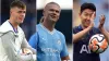 Evan Ferguson, Erling Haaland and Son Heung-min, left to right, all hit hat-tricks on Saturday (Steven Paston/Martin Rickett