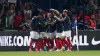 France’s players celebrate after Aurelien Tchouameni scores the opening goal (Adam Davy/PA)