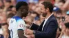 Gareth Southgate (right) has named Bukayo Saka in his England squad despite fitness concerns (Martin Rickett/PA)