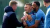 Newcastle’s Kieran Trippier (centre) is relishing his Champions League showdown with Kylian Mbappe (Owen Humphreys/PA)