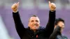 Celtic manager Brendan Rodgers salutes the away fans at Tynecastle (Steve Welsh/PA)