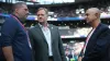 Tottenham head coach Ange Postecoglou (left) and chairman Daniel Levy (right) alongside NFL commissioner Roger Goodell (Simo