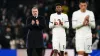 Ange Postecoglou applauds Tottenham fans after their 2-1 loss at home to Aston Villa (John Walton/PA)