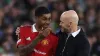 Erik ten Hag (right) has criticised Marcus Rashford for going to a nightclub after the Manchester derby (Isabel Infantes/PA)