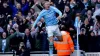 Erling Haaland celebrates his goal against Liverpool, his 50th in the Premier League (Martin Rickett/PA)