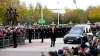 The funeral procession of Sir Bobby Charlton passes Old Trafford (Nick Potts/PA)