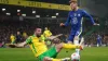 RB Leipzig striker Timo Werner (right) pictured in action for Chelsea against Norwich (PA)