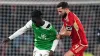 Aberdeen skipper Graeme Shinnie, right, praises Viaplay Cup semi-final goal hero Bojan Miovski (Jane Barlow/PA)