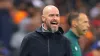 Manchester United head coach Erik ten Hag gives instructions during the Champions League match against Galatasaray (AP)