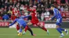 Ricardo Pereira (left) challenges Middlesbrough’s Sam Greenwood (centre) (Will Matthews/PA)