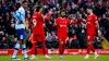 Liverpool’s Mohamed Salah (centre) was on target twice against Brentford (Peter Byrne/PA).