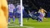 Abdul Fatawu scores Leicester’s opener (David Davies/PA)