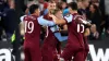 Jarrod Bowen (centre) celebrates West Ham’s first goal (Bradley Collyer/PA)