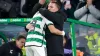 Celtic’s Oh Hyeon-Gyu is greeted by manager Brendan Rodgers (Steve Welsh/PA)