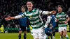 Gustaf Lagerbielke celebrates his late winner for Celtic (Andrew Milligan/PA)