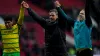 David Wagner (centre) saw his Norwich side claim a last-gasp win at Bristol City (Nick Potts/PA)