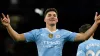 Manchester City’s Julian Alvarez celebrates scoring the second (Martin Rickett/PA)