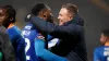 Shrewsbury manager Matt Taylor (right) celebrates their win over Notts County (Joe Giddens/PA).