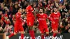 Liverpool’s Mohamed Salah celebrates scoring (Peter Byrne/PA)