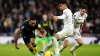 Newcastle’s Callum Wilson is tackled by Tottenham centre-back Cristian Romero (John Walton/PA)