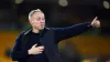 Nottingham Forest manager Steve Cooper salutes the fans at full time. (Mike Egerton/PA)