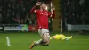 Andy Cannon celebrates scoring Wrexham’s second goal (Barrington Coombs/PA)